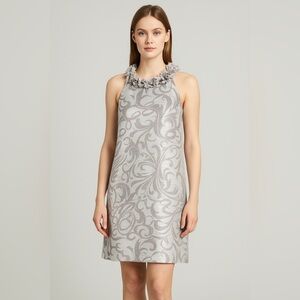 London Times Silver & Gray Shimmer Dress – Size 14